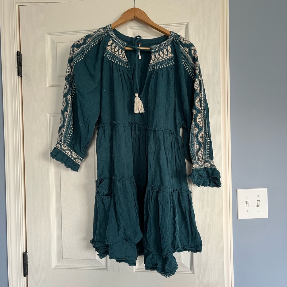Free People Embroidered Babydoll Tunic